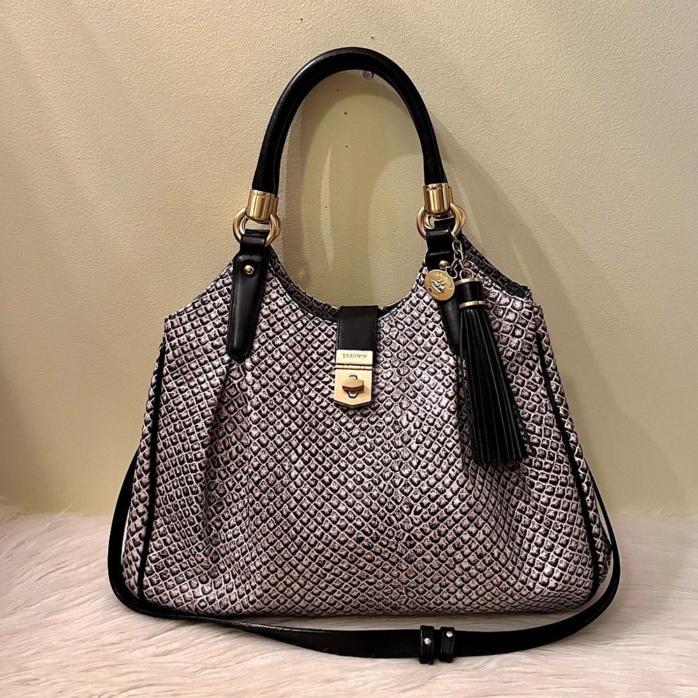 Brahmin Eliza Snake Print Hobo Shoulder Bag